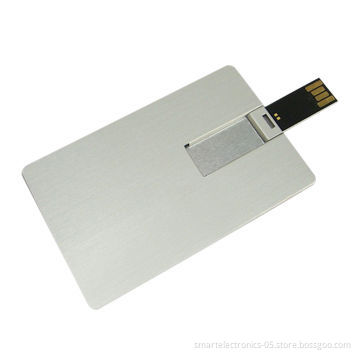 Metal Card USB Flash Drives, 64MB-128GB, Free Custom, Package, Printing, 3-year Warranty